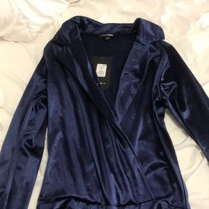 Satin navy blue bodysuit